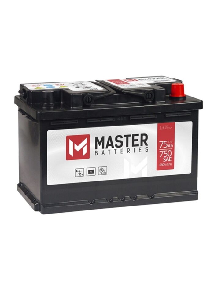 Аккумуляторная батарея MASTER BATTERIES 75Ah. Обратная (R+) полярность.
